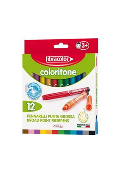 Coloritone 12 Renk Keçeli Kalın Kalem 19540