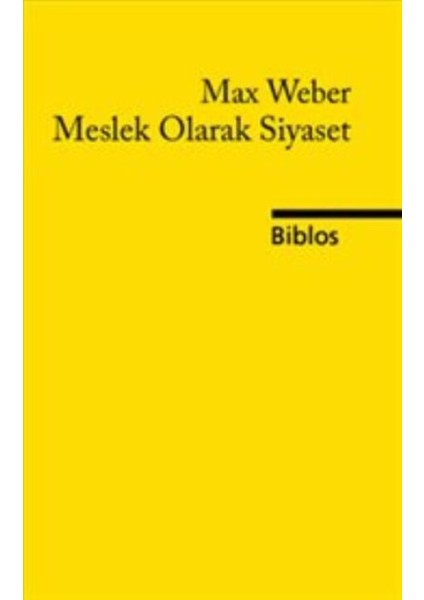 Meslek Olarak Siyaset