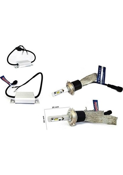 Ultimate Led H7 Headlight 12V 5500 Lumens 6000K Beyaz Işık UL2307