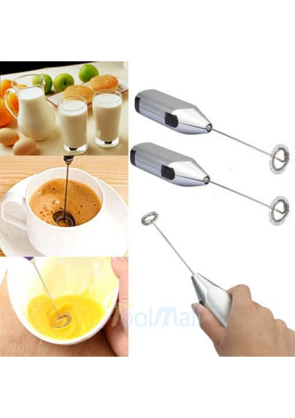 Mini Pilli Portatif Karıştırıcı Mikser Cappuccino Mixer