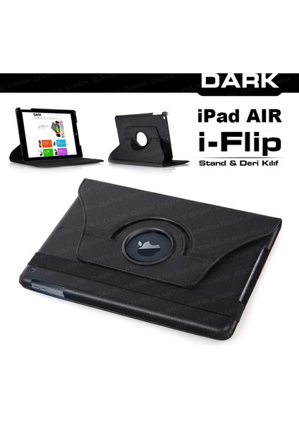iFlip iPad Air 360° Dönebilen Siyah Tablet Kılıfı (DK-AC-IP5KRT)