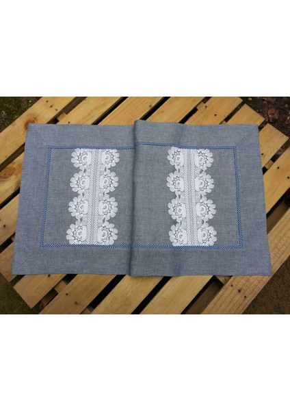 Tasarım Dantel Denim Keten Örtü