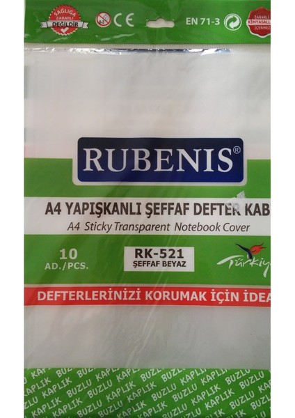 Hazır Defter Kabı 20Lİ Şeffaf Beyaz A4 Yapışkanlı