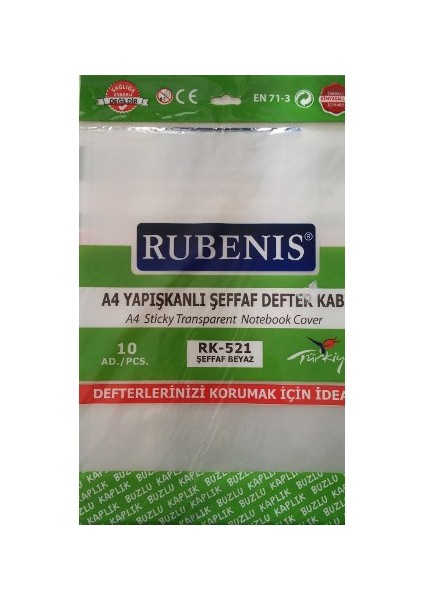 Hazır Defter Kabı 20Lİ Şeffaf Beyaz A4 Yapışkanlı