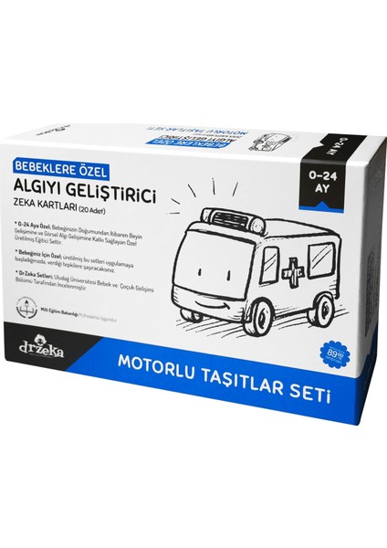 Bebeklere Özel Algıyı Geliştirici Zeka Kartları - Motorlu Taşıtlar Seti 0-24 Ay fiyatları
