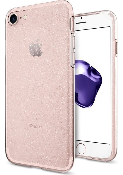 Apple iPhone SE (2022 / 2020) / iPhone 8 / iPhone 7 Kılıf Liquid Crystal Glitter Rose Crystal - 042CS21419