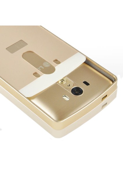 Lg G3 Kılıf Aynalı Metal Bumper + Cam