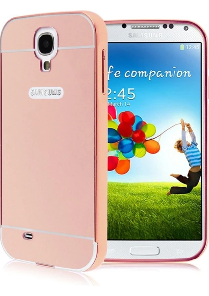 Samsung Galaxy S4 Kılıf Aynalı Metal Bumper + Cam