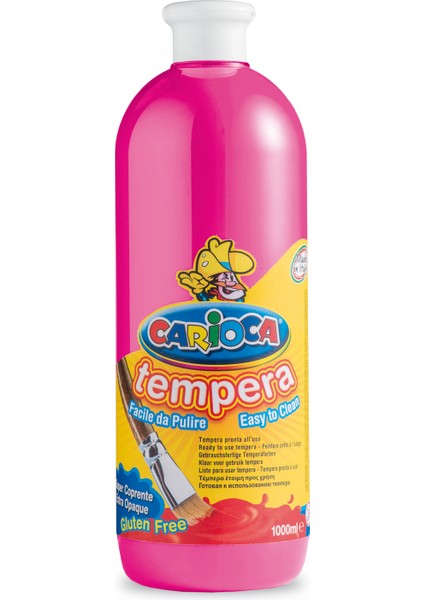 Ko030-04_Tempera Boya (Süper Yıkanabilir) 1000 ml / Plastik Şişede - Koyu Kırmızı