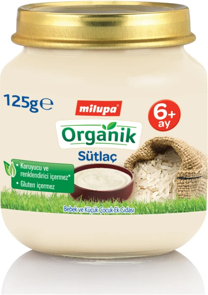 Organik Sütlaç Kavanoz 125 g 6+ Ay