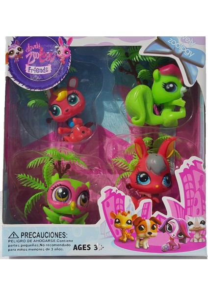 Miniş Tarz Minişler 4'lü Tropikal Miniş Oyuncak Petshop Miniş