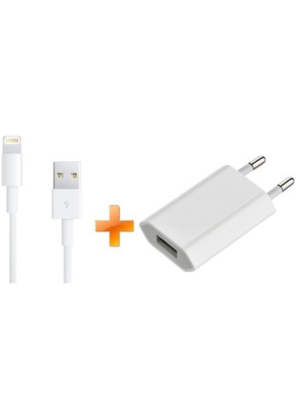 Usb Adaptör + Lightning Data Kablosu ( Uyumlu 5/5s/SE/6/6s/7 / Plus / iPod / iPad)