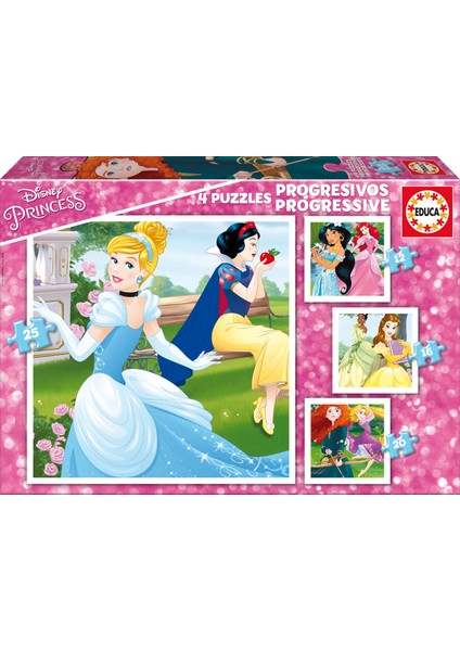 Educa Puzzle Princesses 12-16-20-25 Parça Progressive Puzzle