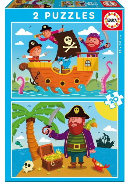 Pirates 2 X 20 Parça Karton Puzzle