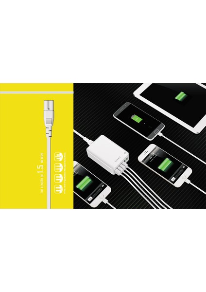 6 Usb Çıkışlı 7A Şarj Cihazı