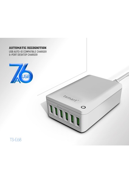 6 Usb Çıkışlı 7A Şarj Cihazı