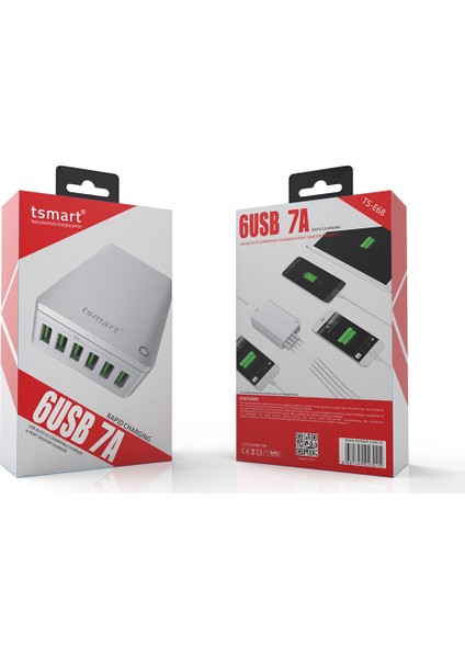 6 Usb Çıkışlı 7A Şarj Cihazı