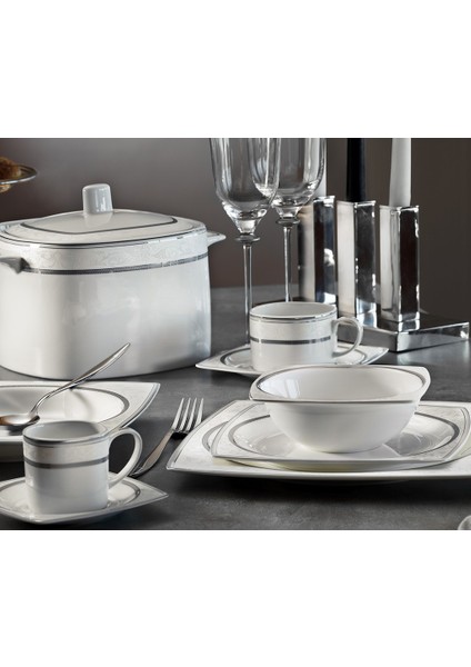 Ar 31005 Prestige Bone 83 Parça 12 Kişilik Porselen Yemek Takımı