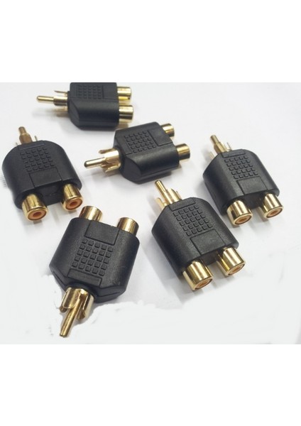 Rca Erkek 2 Rca Dişi Çevirici Gold 1. Kalite 1 Adet