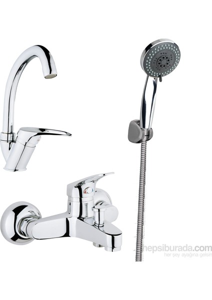 Yapıstore Banyo + Evye Mutfak Bataryası + Mafsallı Duş Seti