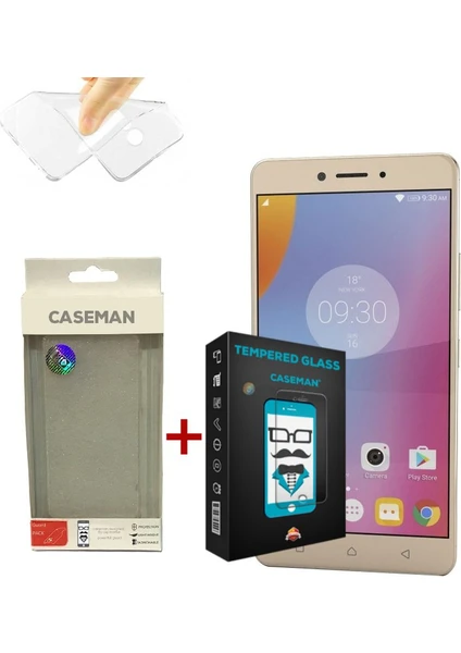 Case Man Lenovo K6 Note Silikon Kılıf + 9H Temperli Ekran Koruyucu