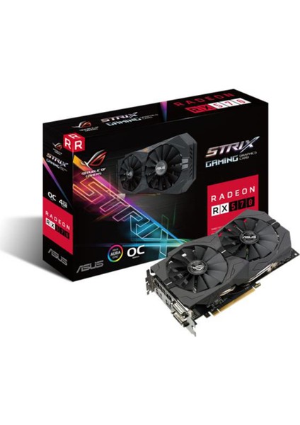ROG STRIX Amd Radeon RX 570 4GB OC 256Bit GDDR5 (DX12) PCI-E 3.0 Ekran Kartı STRIX-RX570-O4G- Gaming