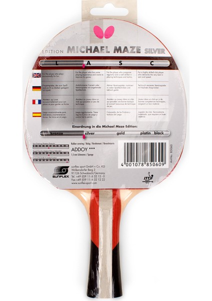 Michael Maze Silver Masa Tenisi Raketi 85060