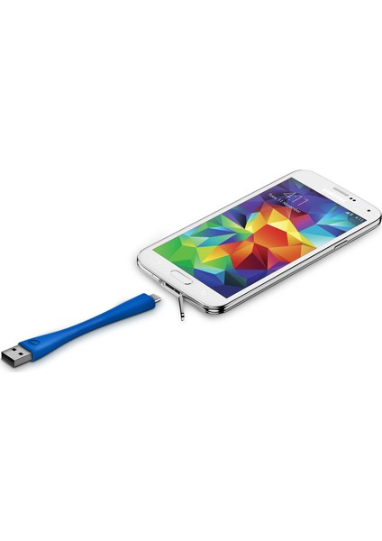 Memory-Flex Micro USB Kısa Şarj Kablosu 10cm Mavi fiyatları