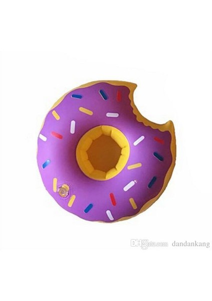 Mor Donut Sevimli Bardak Yüzdürücü Flatör Yüzen Bardak Tutucu Danıt Cup Holder Flatör