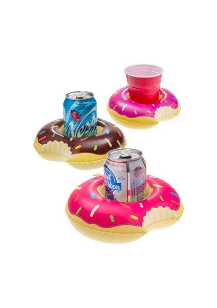 Mor Donut Sevimli Bardak Yüzdürücü Flatör Yüzen Bardak Tutucu Danıt Cup Holder Flatör