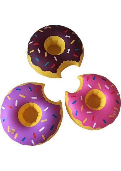 Mor Donut Sevimli Bardak Yüzdürücü Flatör Yüzen Bardak Tutucu Danıt Cup Holder Flatör