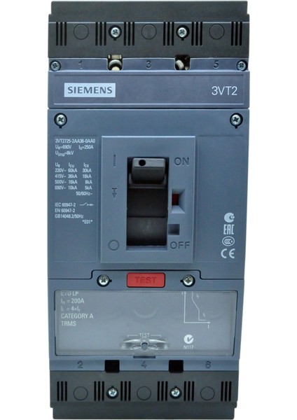 3Vt2720-2Ab36-0Aa0 200A Sabit Ayarlı Kompakt Şalter fiyatları