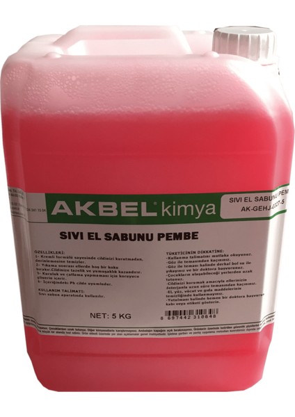 Akbel Sıvı El Sabunu Pembe 5 Kg