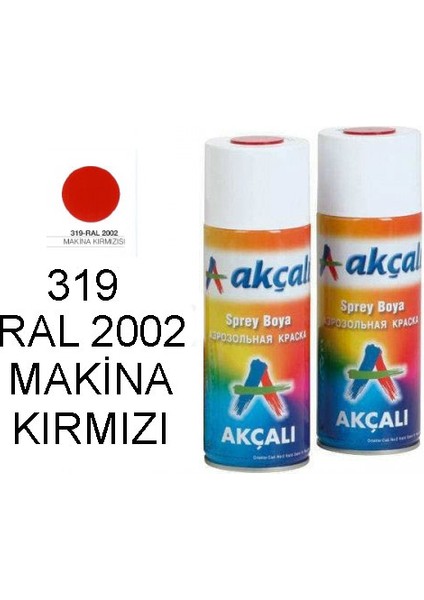 Makina Kırmızı Solvent Bazlı Akrilik Sprey Boya 400 Ml 319