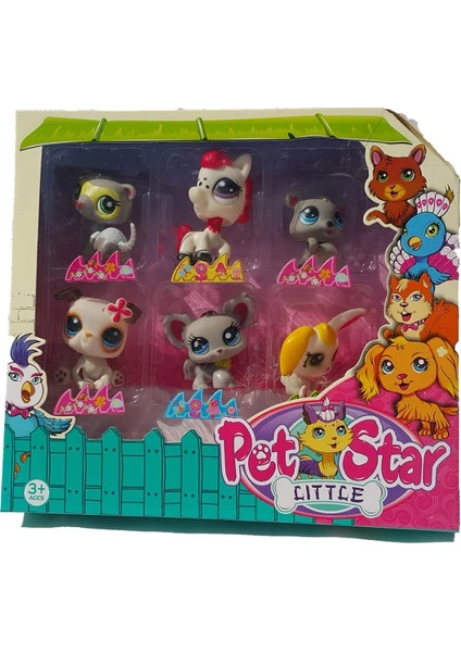 Littlest Pet Shop Neşeli Minişler 6'lı Miniş Ailesi Oyuncak Pet Star Atlı Tavşanlı Model 6'lı