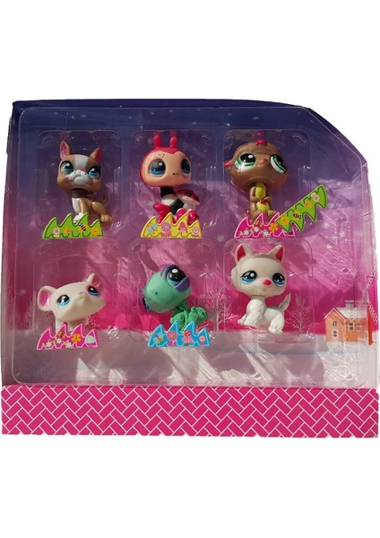 Littlest Pet Shop Neşeli Minişler 6'lı Miniş Ailesi Oyuncak Pet Shop Minişler Uğur Böcekli Set