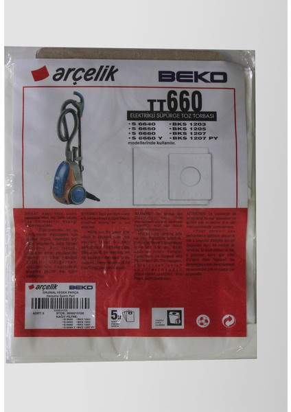 S6660Y Elektrikli Süpürge Torbası