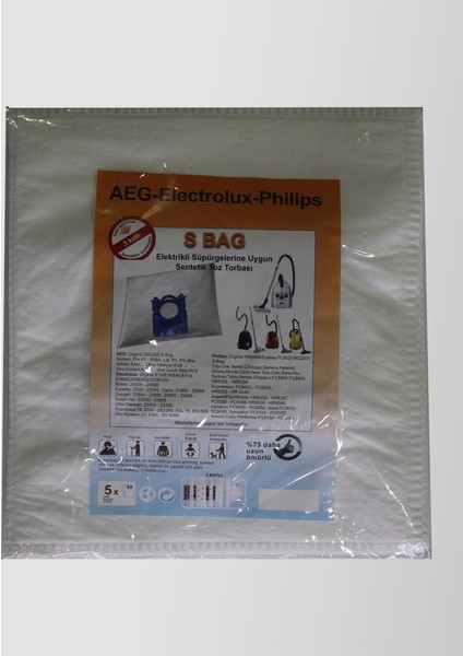 Electrolux Philips S BAG Elektrikli Süpürge Toz Torbası