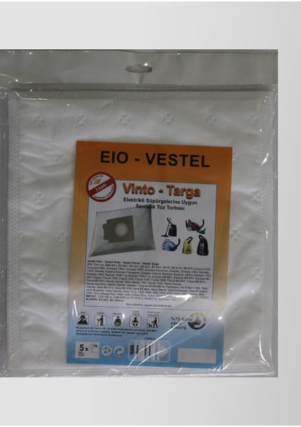 EIO Vestel Vinto Targa Elektrikli Süpürge Toz Torbası