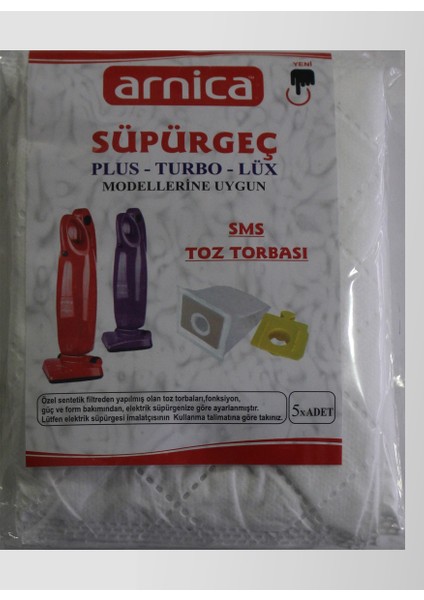 Arnica Süpürgeç Plus Turbo Lüx Elektrikli Süpürge Toz Torbası