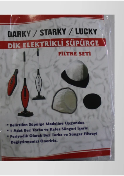 Darky Starky Lucky Dik Elektrikli Süpürge Filtre Seti