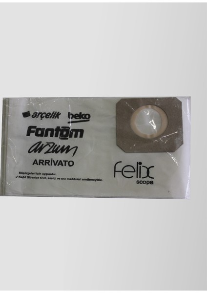 Fantom Beko Arzum Arrivato Kazanlı Süpürge Toz Torbası