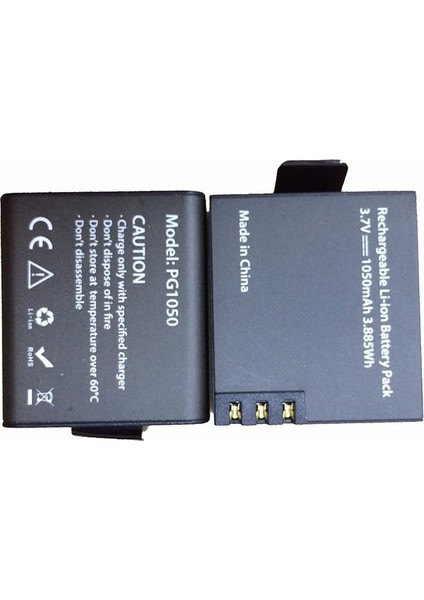 H9R H9 W9 Çift Batarya PG1050 1050 mAh Yedek Pil Seti