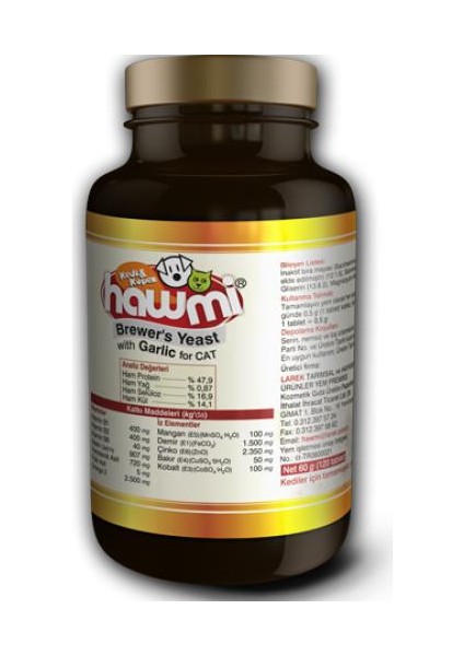 Brewer Yeast Kedi İçin 120 Tablet