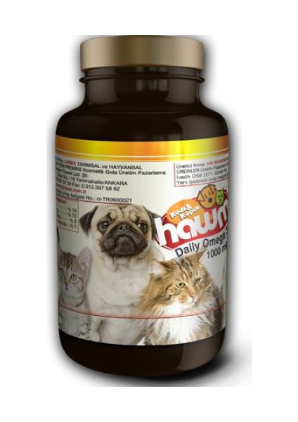 Kedi Ve Köpekler İçin Balık Yağı 50 Kapsül 1000Mg