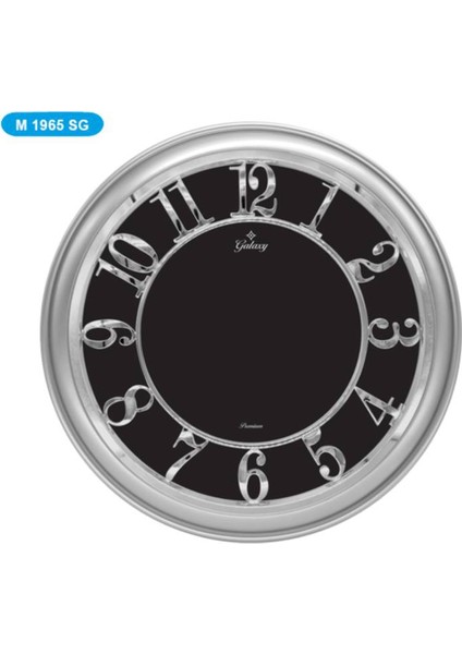Premium Duvar Saati Siy.Gümüş Metalize Vrkl