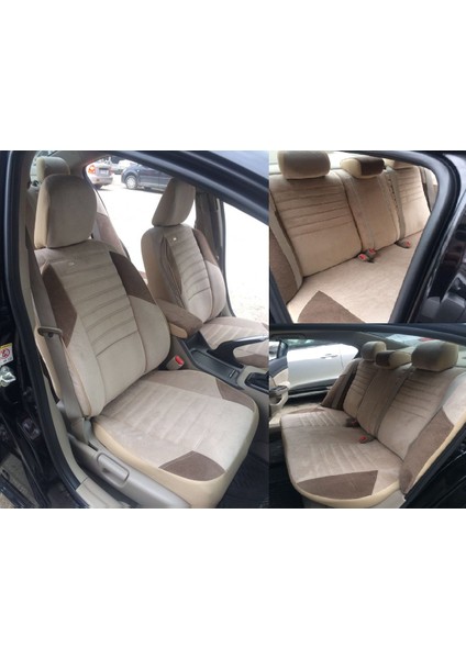 Volkswagen Golf 5- 2004 sonrası bej renk Araca Özel Dikim Oto Koltuk Kılıfı NanoTech Kir, Leke Tutmaz Tay Tüyü Kumaş