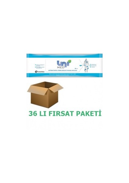 Antibakteriyel Perine Vücut Temizleme Mendili 50'li 36'lı Paket