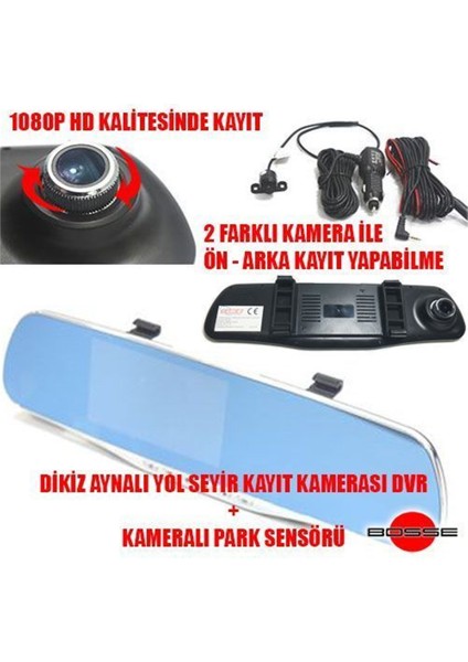 Araç Kayıt Cihazı Kameralı Park Sensörü 2 Kameralı fiyatları
