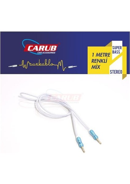 Aux Giriş Kablosu 1 Metre Renkli